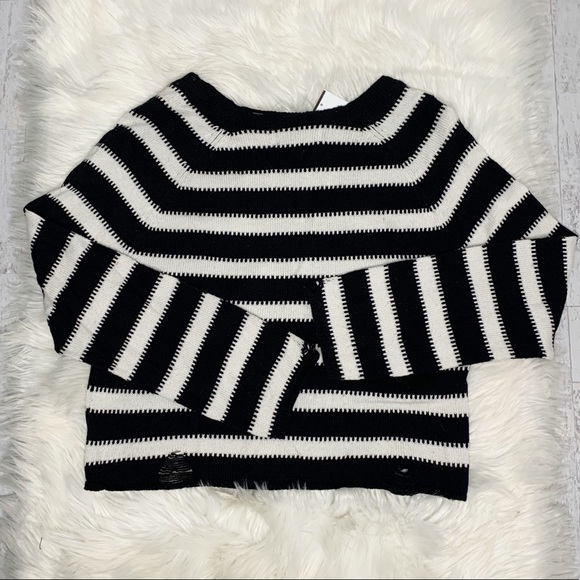 NEW Wildfox Leanne Sweater Distressed Striped - Picture 5 of 9